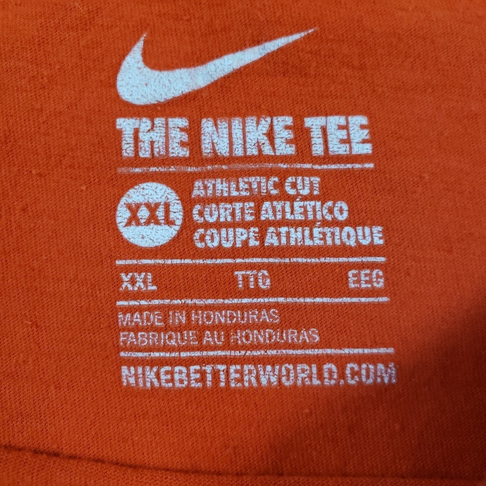 NIKE Shirt Mens 2XL Orange Just Do It Swoosh Logo Sportswear Tee - Picture 6 of 10